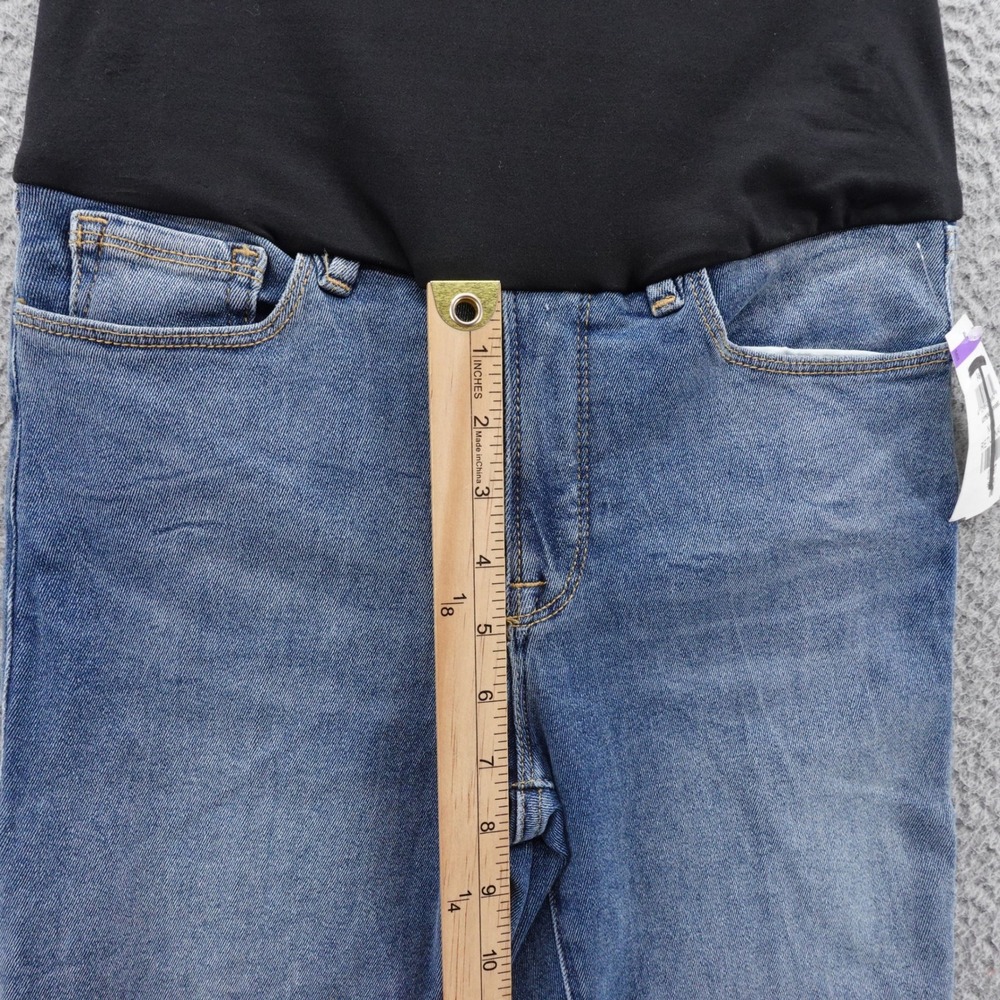 Good American Maternity Jeans Blue Denim Over Belly Stretch Size 00 24 NEW - Picture 9 of 14